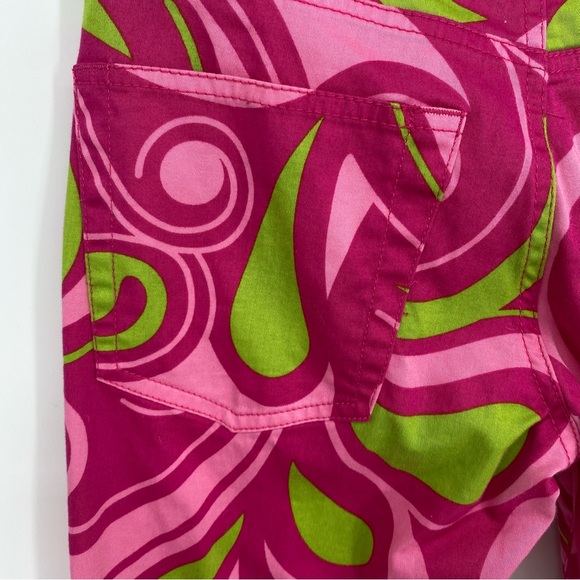 Loudmouth Women’s Capris Pink & Green 70’s Psychedelic Print Colorful Bright 2 - Picture 4 of 8